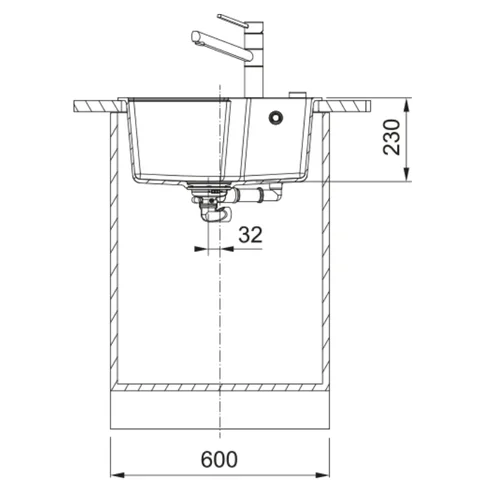 Franke Urban UBG 610-50 Akmens masės, Šiferio pilka 560×500 mm image 3