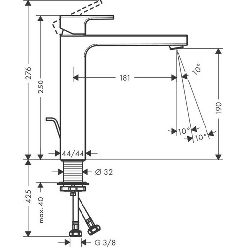 Hansgrohe Vernis Shape 71562670 praustuvo maišytuvas, juodas image 3