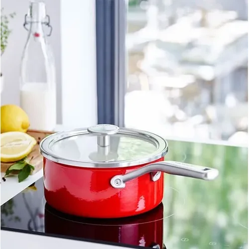KitchenAid Empire Red emaliuotas troškintuvas su dangčiu image 3