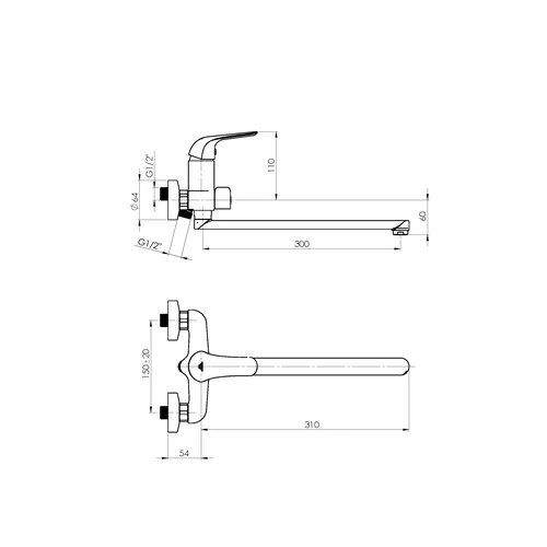 Rubineta Lima-11/C vonios maišytuvas LI11CK08 image 2