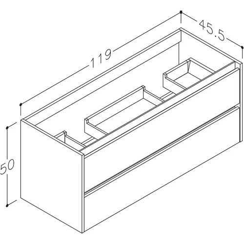 Kame City BUD/12-3DR/11D1P1 Apatinė spintelė 120 cm Balta blizgi image 2