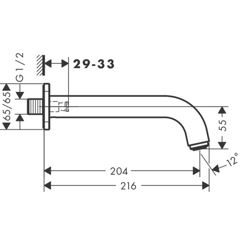 Hansgrohe Vernis Shape vonios snapas 71460670 Juodas matinis image 2
