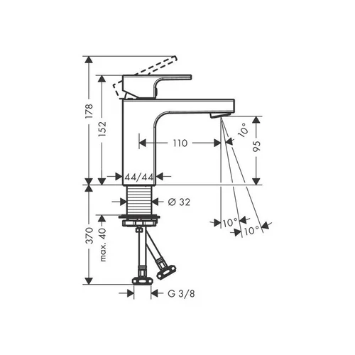 Hansgrohe Vernis Shape 71569000 chromo spalvos praustuvo maišytuvas image 2