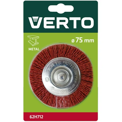 VERTO šlifavimo šepetys 75 mm plokščias, su 6 mm šerdimi image 2