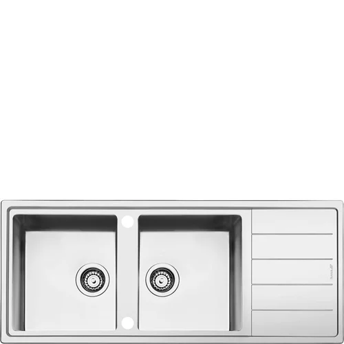Smeg LDR116-2 nerūdijančio plieno plautuvė 116 cm image 2