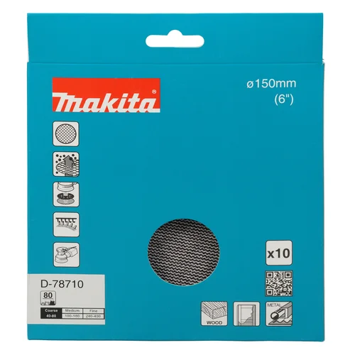 Makita D-78710 šlifavimo tinklelis, 150 mm, A80 image 3