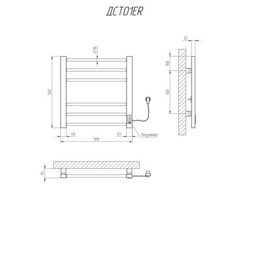 KOSSER Step 500x500/6 ER Elektrinis rankšluosčių džiovintuvas, su laikmačiu, Balta image 2