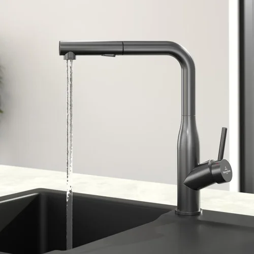 Villeroy & Boch Subway virtuvinis maišytuvas su ištraukiamu dušeliu Antracito spalvos image 2