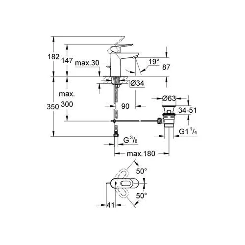 Grohe Bauloop 23335000 praustuvo maišytuvas Chromo image 3