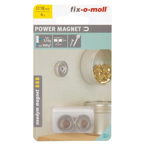 Fix-O-Moll magnetai prisukami 18x4 mm image 3