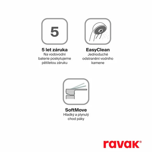RAVAK Chrome II 4 dalių vonios krašto maišytuvas Juoda image 3