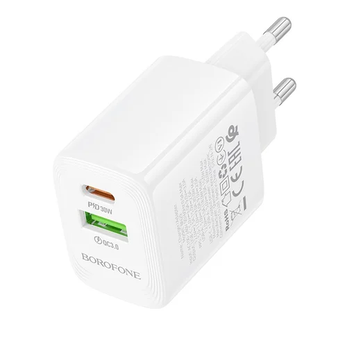 Borofone BN29 30W USB-C/USB-A įkroviklis, baltas image 3