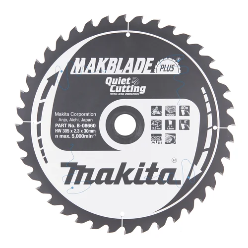 Makita B-08660 MAKBLADE PLUS 305x2.3x30mm 5° T40 image 2