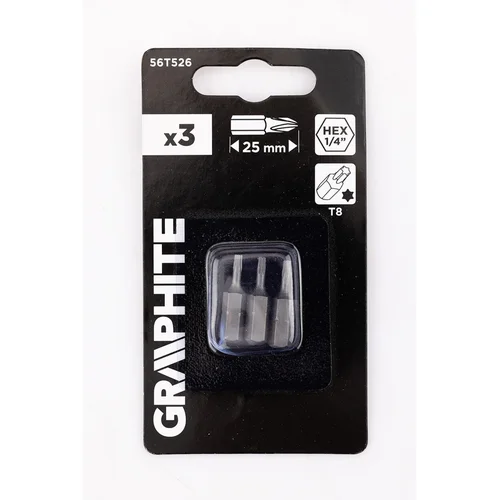 „Torx“ bitai T8 x 25 mm, 3 vnt image 2
