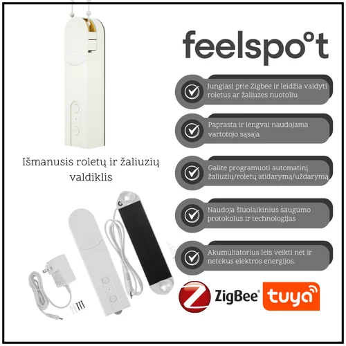 Feelspot BDM01ZB Zigbee, Tuya roletų valdiklis image 1