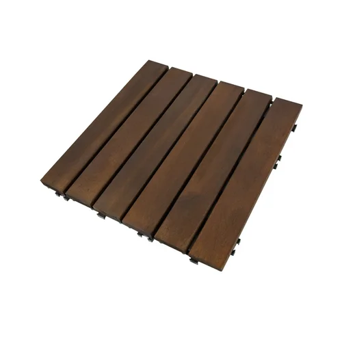 Akacijos lauko grindų danga, tamsiai ruda, 30x30x2,4 cm, 10 vnt image 1