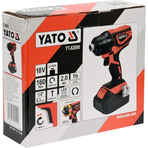 Yato YT-82800 Suktuvás smūginis akumuliatorinis 18V Li-ion 2000 mAh 160Nm image 3