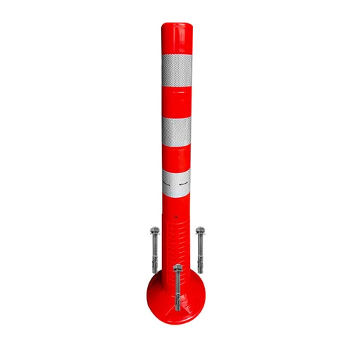 Eurostal 750 mm raudonas lankstus kelio stulpelis su inkariniais varžtais image 1