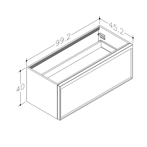 KAME SOLE Spintelė po stalviršiu BUC/10-3DR/N08-GR-SOL, 100 cm, Dūminio ąžuolo faneruotė image 2