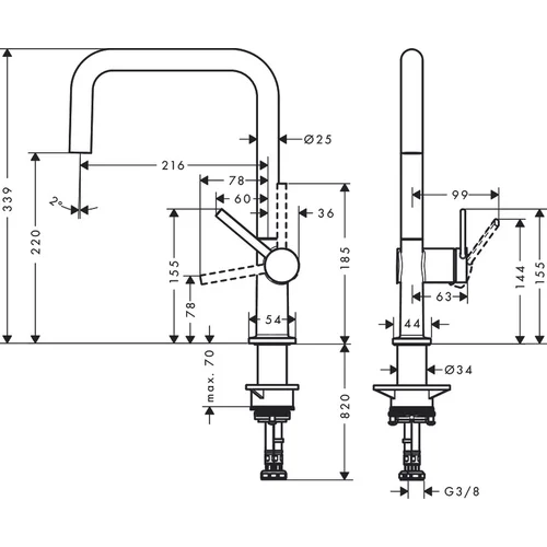 Hansgrohe Talis M54 72844670 (Juodas matinis) image 2