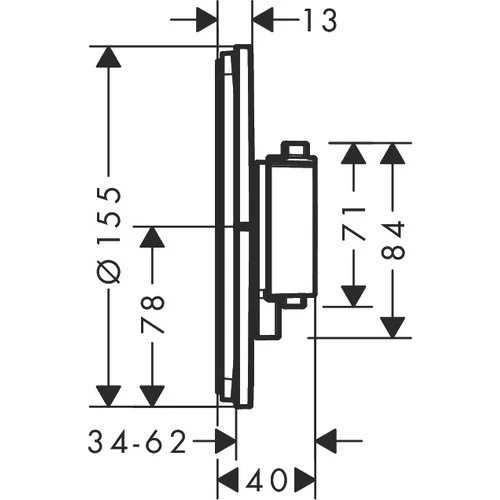 Hansgrohe ShowerSelect Comfort S 15554000 Potinkinis termostatinis dušo maišytuvas Chromas image 2