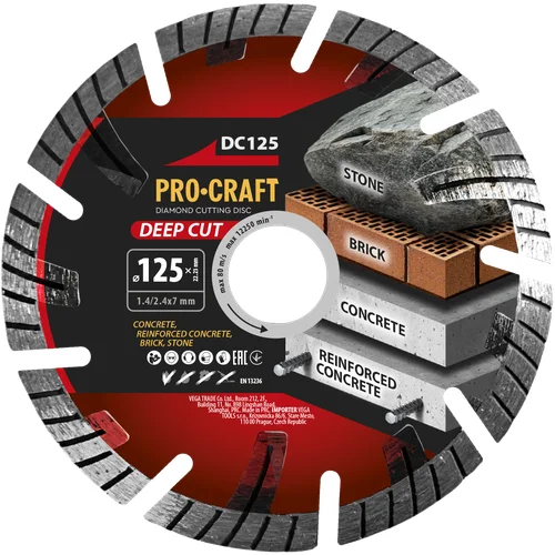 ProCraft DC125 Deimantinis pjovimo diskas 125 mm image 1