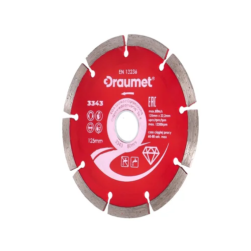 DRAUMET deimantinis segmentinis diskas 125x22,23x2,2 mm image 1