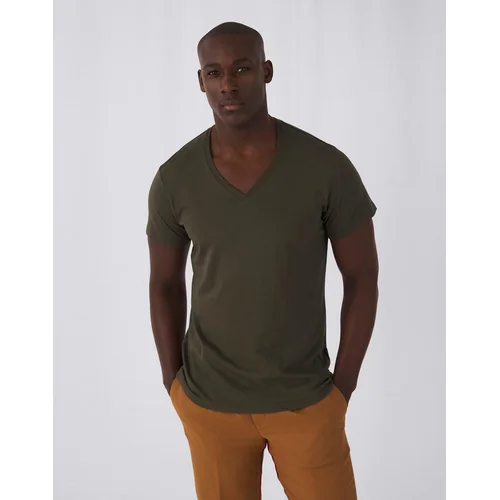B&C TM044 vyriški marškinėliai V formos iškirptė L Khaki Green image 2