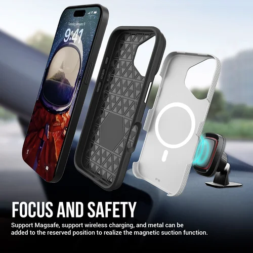 Dėklas Perfectionists Triangle Mag Case Apple iPhone 13/14 sidabrinis image 2