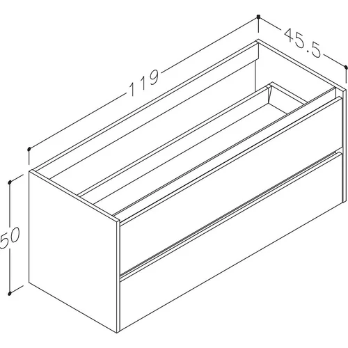 Kame City BUC/12-3DR/1P1 Apatinė spintelė 120 cm Juodas ąžuolas image 2