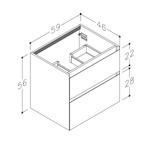 Kame LOFT BU/6-3DR/D16-LFT 60 cm Linas image 2