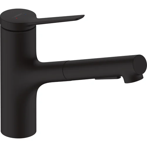 HANSGROHE Zesis M33 maišytuvas su ištraukiamu dušeliu juodos matinės spalvos image 1