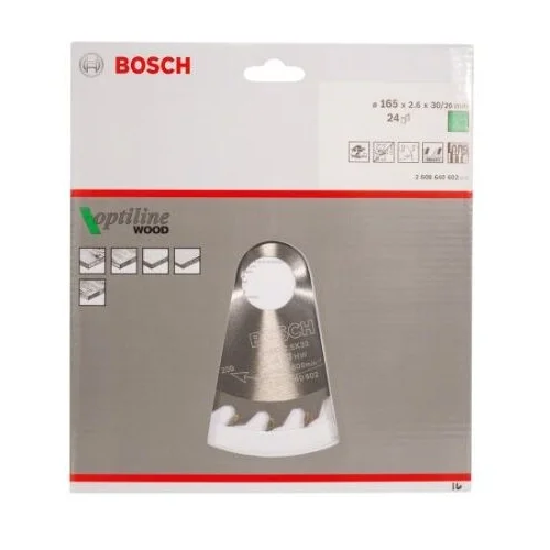Bosch Optiline Wood pjovimo diskas 165x30 mm 2608640602 image 2