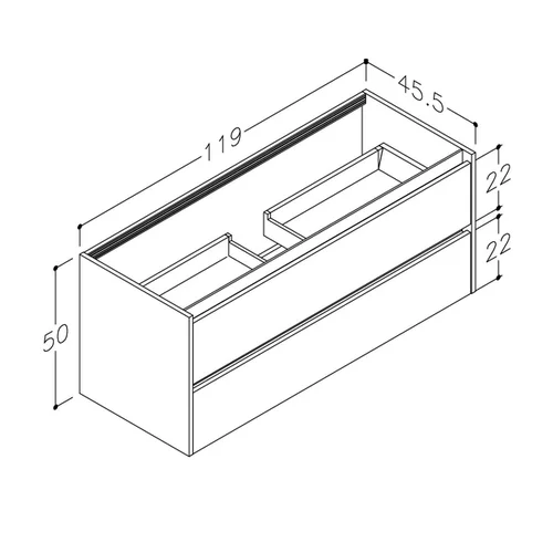 KAME City BU/12-3DR/35P2: Apatinė spintelė, 120 cm, Šviesus ąžuolas image 2