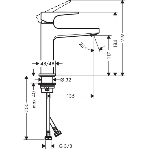 Hansgrohe Metropol 32507700 Praustuvo maišytuvas Baltas matinis image 2