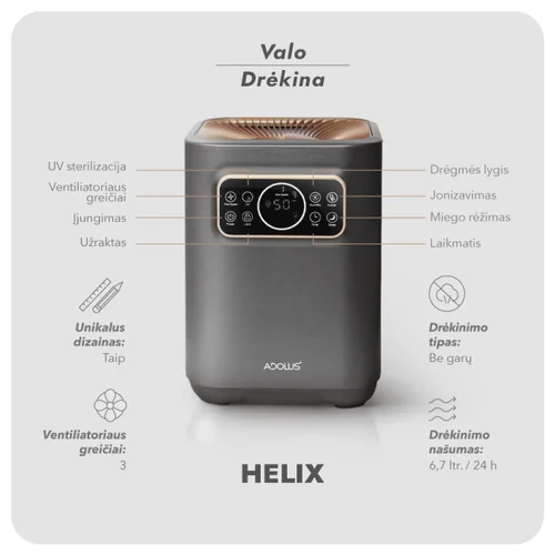 Oro drėkintuvas Adolus Helix + Papildomas filtras image 3
