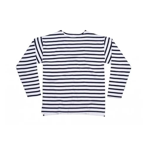 Mantis M136 medvilniniai marškinėliai ilgomis rankovėmis, Unisex - XS, White/Navy image 1