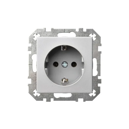 LIREGUS EPSILON IKL16-404-01 E/MT kištukinis lizdas, įleidžiamas, metalo spalva image 1