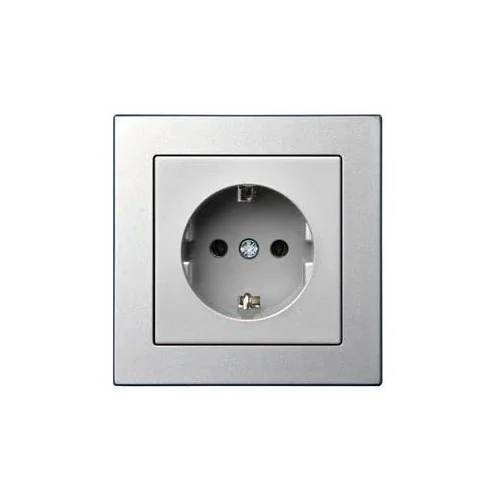 LIREGUS EPSILON IKL16-404-01 E/MT kištukinis lizdas, įleidžiamas, metalo spalva image 2