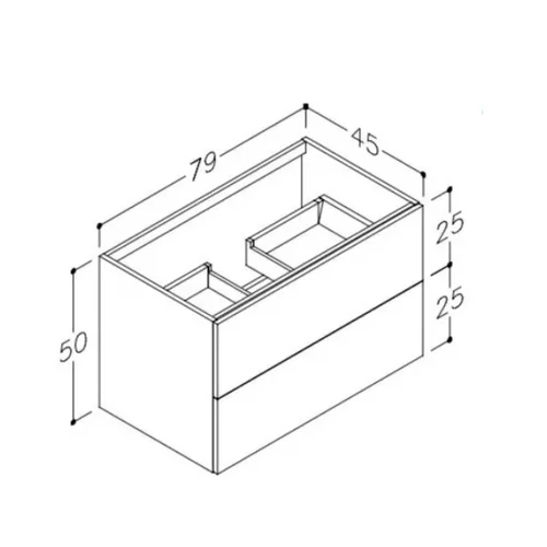 KAME GAMA Spintelė po praustuvu BU/8-3DR/1-PO, 80 cm, Juodas ąžuolas image 2