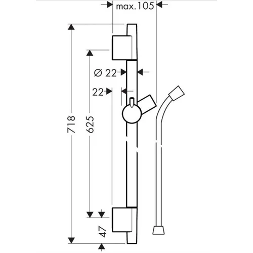 Hansgrohe Unica S Puro 28632140 Dušo stovas 65 cm image 3
