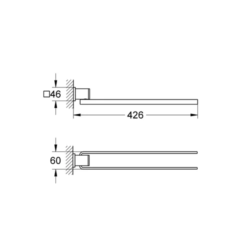 Grohe Allure 40342000 chromo dvigubas laikiklis image 2