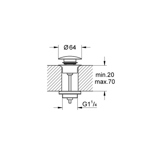 Grohe 65807DC0 Dugno vožtuvas su paspaudžiamu dangteliu image 2