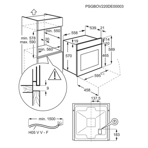 ELECTROLUX KOFDP46BK Juoda įmontuojama orkaitė image 2