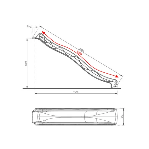 Mėlyna čiuožykla 300 cm image 2