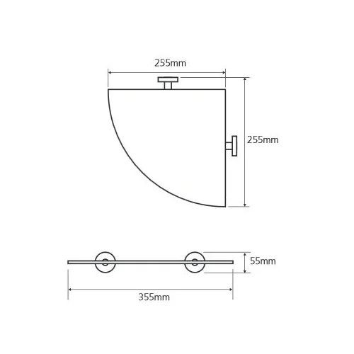 Stiklinė kampinė lentynėlė Sapho X-ROUND XR603 image 2