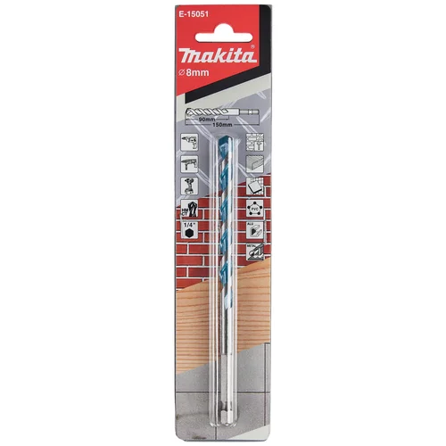 Makita E-15051 TCT grąžtas įvairioms medžiagoms 8x150 mm 1/4" image 2
