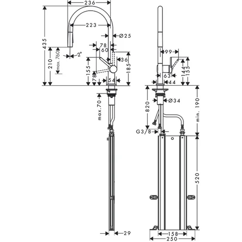 Hansgrohe Talis M54 72801000 su ištraukiama žarna image 2