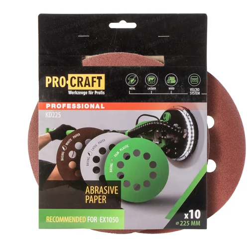 ProCraft KD225.120 šlifavimo popierius 225 mm, 120 grūdėtumas, Velcro image 2