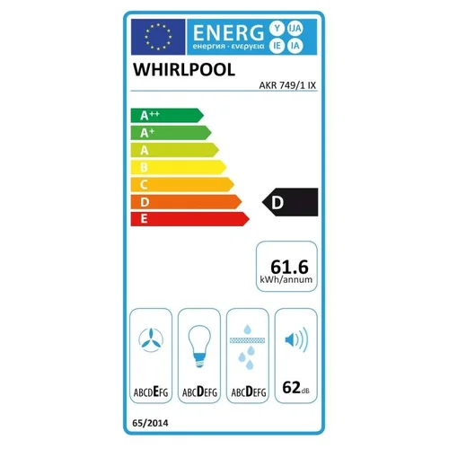 Whirlpool AKR 749/1 WH Baltas įmontuojamas gartraukis image 3